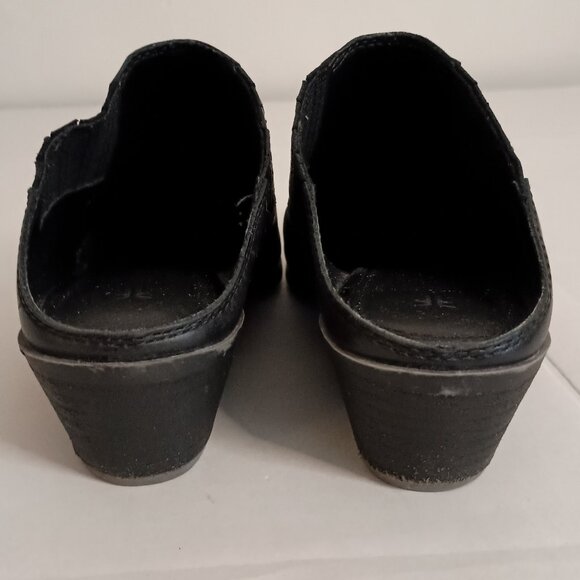 Frye Black Leather Slip-On Mule Clog Shoes Women’s Size 7M - Picture 9 of 16